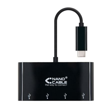 Hub USB Tipo-C Nanocable 10.16.4401-BK / 4xUSB - Imagen 1