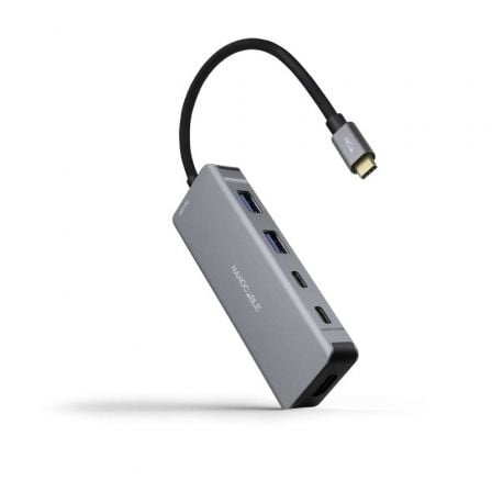 Docking Tipo-C Nanocable 10.16.1006/ 2xUSB/ 1xHDMI 4K/ 2xUSB Tipo-C/ 1xUSB Tipo-C PD/ Gris - Imagen 1