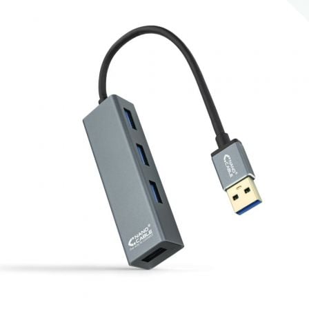 Hub USB 3.0 Nanocable 10.16.4402/ 4xUSB/ Gris - Imagen 1