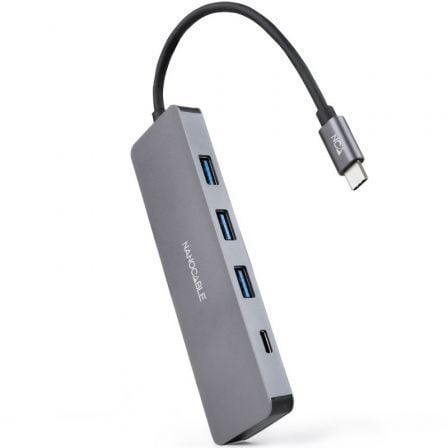 Hub USB Tipo-C Nanocable 10.16.4409/ 3xUSB/ 1xUSB Tipo-C/ Gris - Imagen 1