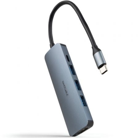 Docking Tipo-C Nanocable 10.16.4605/ 3xUSB/ 1xHDMI 4K/ 1xUSB Tipo-C PD/ Gris - Imagen 1