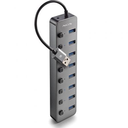 Hub USB NGS IHUB8 / 8xUSB 3.0/ Gris - Imagen 1