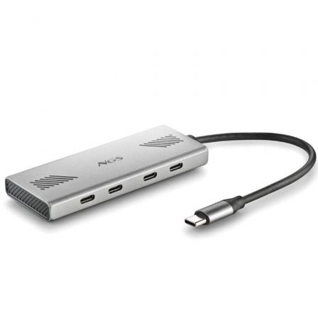 Hub USB Tipo-C NGS Wonder4-C/ 4xUSB Tipo-C/ Gris - Imagen 1