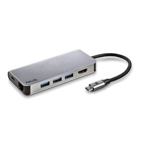 Docking USB Tipo-C NGS WonderDock8/ 3xUSB/ 1xUSB Tipo-C DP/ 1xHDMI 4K/ 1xRJ45/ 1xLector Tarjetas SD - Imagen 1