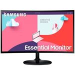 Monitor Profesional Curvo Samsung Essential Monitor S3 S24C360EAU/ 24"/ Full HD/ Negro