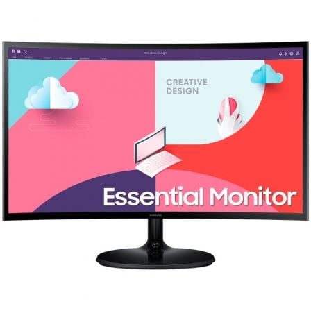 Monitor Curvo Samsung Essential Monitor S3 S24C364EAU/ 24"/ Full HD/ Negro - Imagen 1