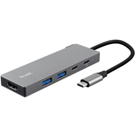Docking USB Tipo-C Trust Dalyx/ 2xUSB/ 1xHDMI 4K/ 2xUSB Tipo-C/ Gris - Imagen 1