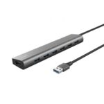 Hub USB 3.2 Gen1 Trust Halyx/ 7xUSB/ 1xUSB-C/ Gris