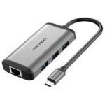 Docking USB Tipo-C Vention CNCHB/ 1xHDMI 4K/ 3xUSB/ 1xUSB Tipo-C PD/ 1xRJ45/ Gris