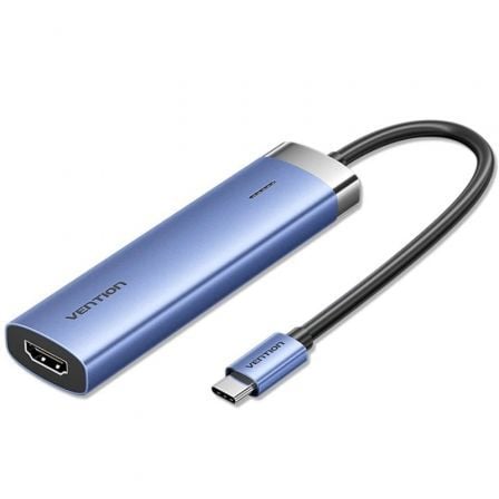 Docking USB Tipo-C Vention TGESB/ 3xUSB/ 1xHDMI 4K/ 1xUSB Tipo-C PD/ Azul - Imagen 1