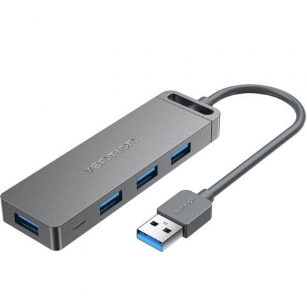 Hub USB 3.0 Vention CHLHD/ 4xUSB/ 1xMicroUSB PD/ Gris - Imagen 1