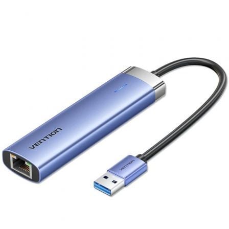 Hub USB 3.0 Vention TGFSB/ 3xUSB/ 1xRJ45/ 1xUSB Tipo-C PD/ Azul - Imagen 1