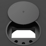 KRAMER T-IN2-RND2 CAJA CON TAPA REDONDA 2 MODULOS NEGRO