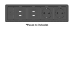 KRAMER T-IN4-REC1 CAJA SUPERFICIE RECTANGULAR 4 MODULOS NEGRO - Imagen 3