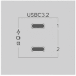 KRAMER MD-2C/2CM MODULO 2xUSB-C 3.2 4K60, 10GB, 100W CARGA BLANCO
