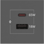 KRAMER MC-C65W/A18W  MODULO 1xUSB-C 65W 1xUSB-A 18W NEGRO