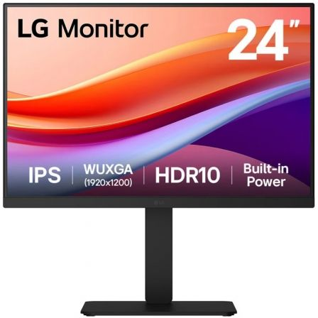 Monitor Profesional LG 24BA55W-B 24"/ WUXGA/ Multimedia/ Regulable en altura/ Negro - Imagen 1