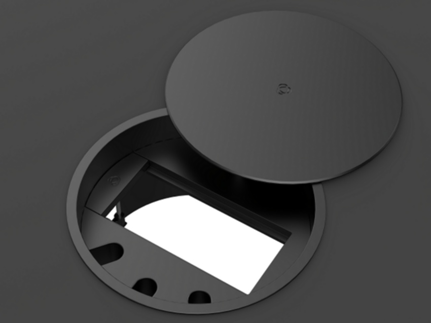 KRAMER T-IN2-RND2 CAJA CON TAPA REDONDA 2 MODULOS NEGRO - Imagen 2