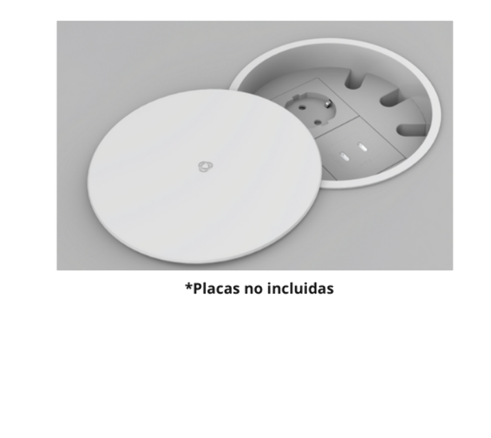 KRAMER T-IN2-RND2 CAJA CON TAPA REDONDE 2 MODULOS BLANCO - Imagen 1