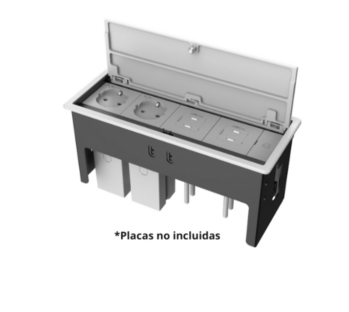 KRAMER T-IN4-REC2 CAJA CON TAPA RECTANGULAR 4 MODULOS BLANCO - Imagen 1