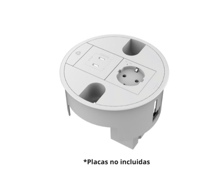 KRAMER T-IN2-RND1 CAJA SUPERFICIE REDONDA 2 MODULOS BLANCO - Imagen 2