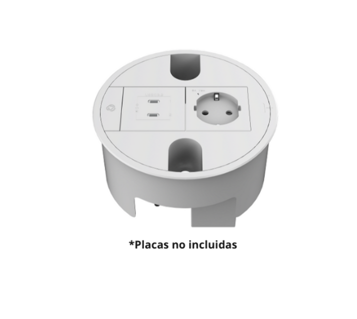 KRAMER T-IN2-RND1 CAJA SUPERFICIE REDONDA 2 MODULOS BLANCO - Imagen 1