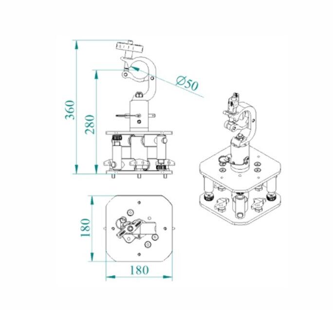 ADAPTADOR A TRUSS M-TILT CON MICROCALIBRACIÓN EN 3 EJES Y ROTACIÓN 360º PARA MATRIX + GARRA - Imagen 3