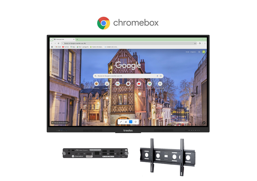 KIT MONITOR INTERACTIVO TRIPLE MODO ANDROID SERIE PERFORMANCE 75” + OPS CHROMEBOX - Imagen 1