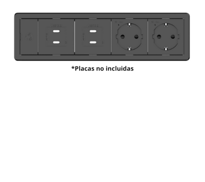 KRAMER T-IN4-REC1 CAJA SUPERFICIE RECTANGULAR 4 MODULOS NEGRO - Imagen 3