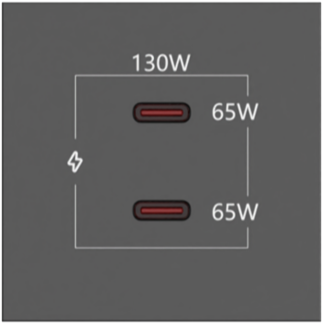 KRAMER MC-2C130W MODULO 2xUSB-C 130W NEGRO - Imagen 1