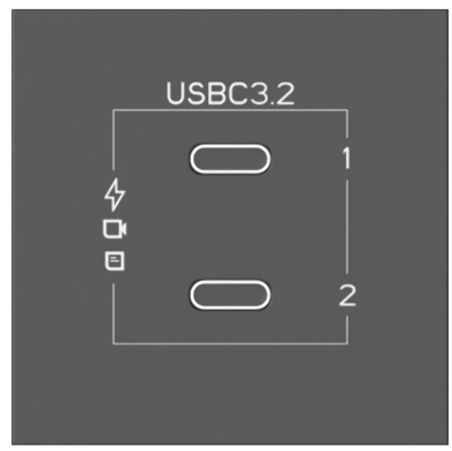 KRAMER MD-2C/2CM MODULO 2xUSB-C 3.2 4K60, 10GB, 100W CARGA NEGRO - Imagen 1
