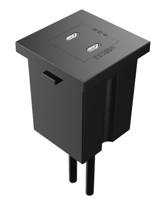 KRAMER MD-2C/2CM MODULO 2xUSB-C 3.2 4K60, 10GB, 100W CARGA NEGRO - Imagen 2