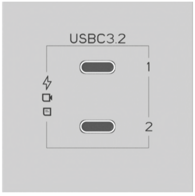 KRAMER MD-2C/2CM MODULO 2xUSB-C 3.2 4K60, 10GB, 100W CARGA BLANCO - Imagen 1