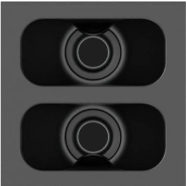 KRAMER MCP-2 MODULO PASACABLE 2 AGUJERO NEGRO - Imagen 1