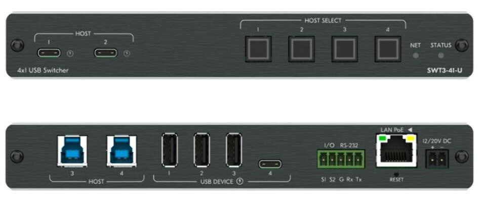 KRAMER SWT3-41-U SELECTOR 4X1 USB-B Y USB-C BYOD - Imagen 1