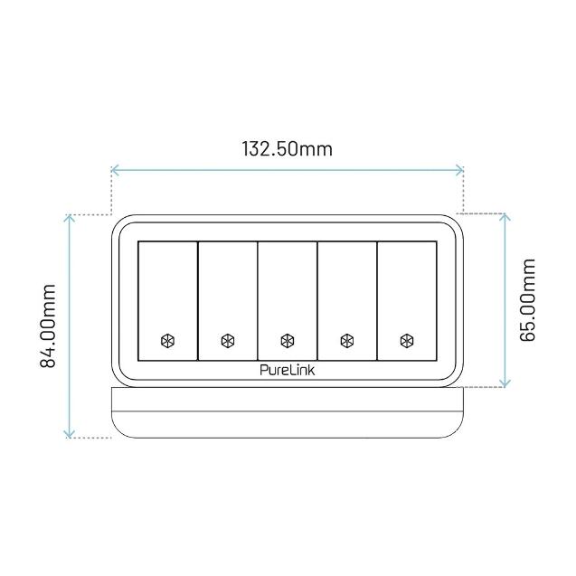 PURELINK CAJA MEDIAHUB2 5 SLOT, 1 SCHUKO, 2 USB POWER, 1 SLOT LIBRE GRIS - Imagen 3