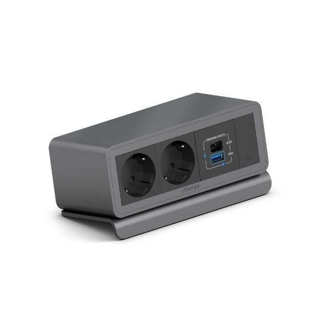 PURELINK CAJA MEDIAHUB2 7 SLOT, 2 SCHUKO, 2 USB POWER, 1 SLOT LIBRE, GST18 GRIS - Imagen 1