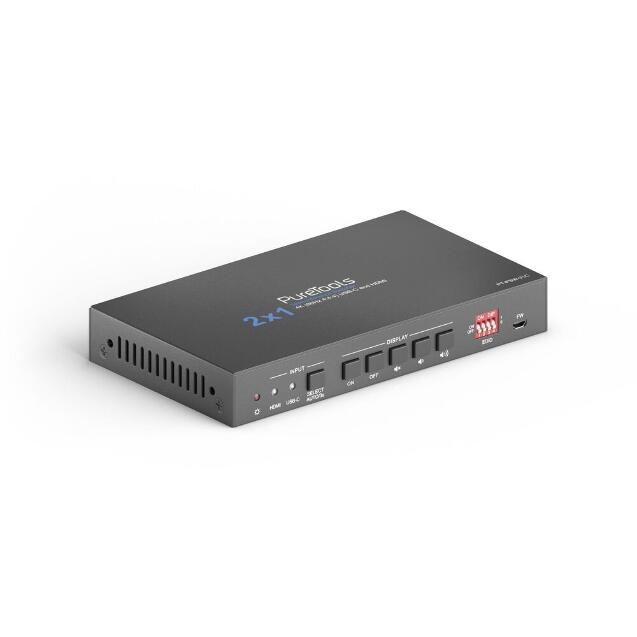 PURELINK SELECTOR 2:1 HDMI USB-C 4K 18GB CON KVM - Imagen 1