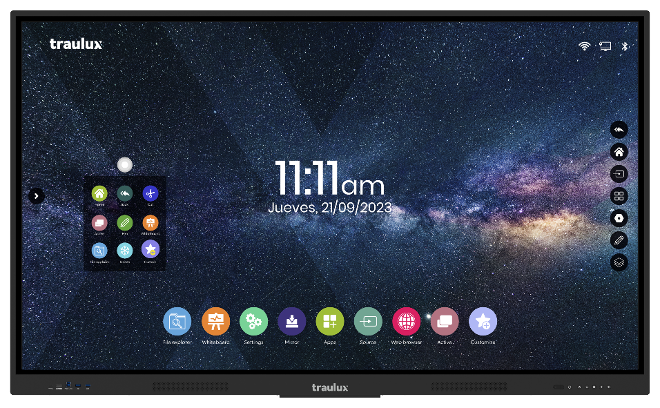 MONITOR INTERACTIVO TRAULUX TRIPLE MODO ANDROID SERIE PERFORMANCE 75" - Imagen 1