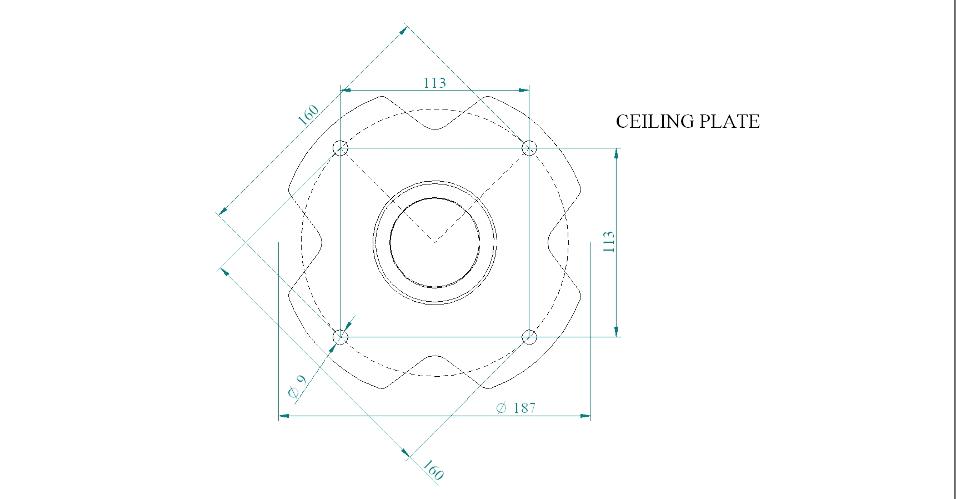 SOPORTE DE TECHO PARA PROYECTOR ARAKNO 45KG BLANCO - Imagen 2