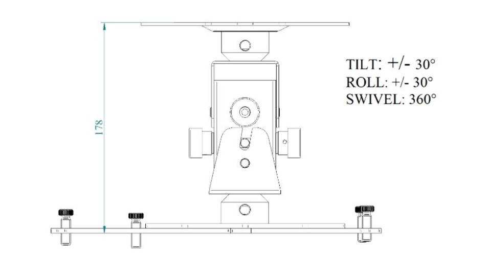 SOPORTE DE TECHO PARA PROYECTOR ARAKNO 45KG BLANCO - Imagen 1