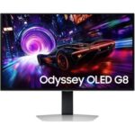 Monitor Gaming Samsung Odyssey OLED G8 G81SF S32FG810SU 32"/ 4K/ 0.03ms/ 240Hz/ QD-OLED/ Multimedia/ Regulable en altura/ Plata