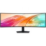 Monitor Profesional Ultrapanorámico Curvo Samsung ViewFinity S9 S95UF S49F950UAU 49"/ Dual QHD/ Multimedia/ Regulable en altura/ Negro