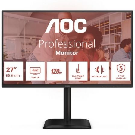 Monitor Profesional AOC Q27E4CV 27"/ QHD/ Multimedia/ Regulable en altura/ Negro - Imagen 1