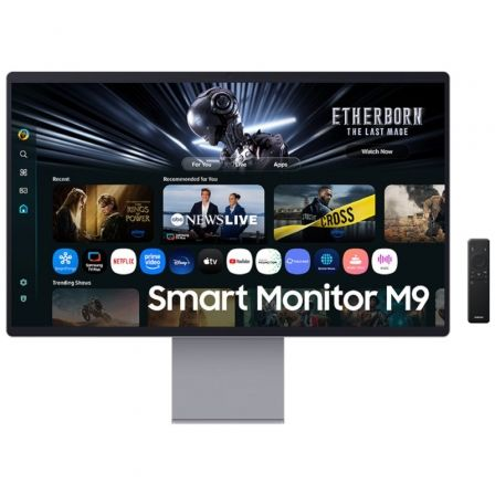 Smart Monitor Gaming Samsung M9 M90SF S32FM900SU 32"/ 4K/ 0.03ms/ 165Hz/ QD-OLED/ Multimedia/ Regulable en altura/ Smart TV/ Plata - Imagen 1
