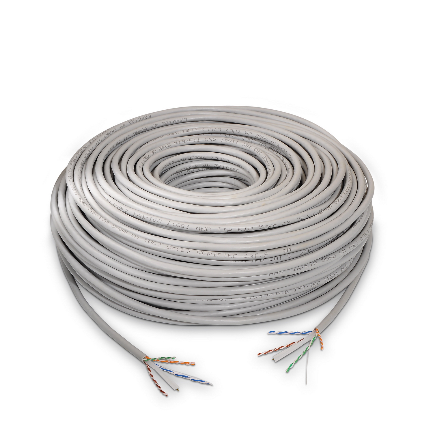 CABLE DE RED RJ45 LSZH CAT.6 UTP RÍGIDO AWG24, GRIS, 305M - Imagen 2